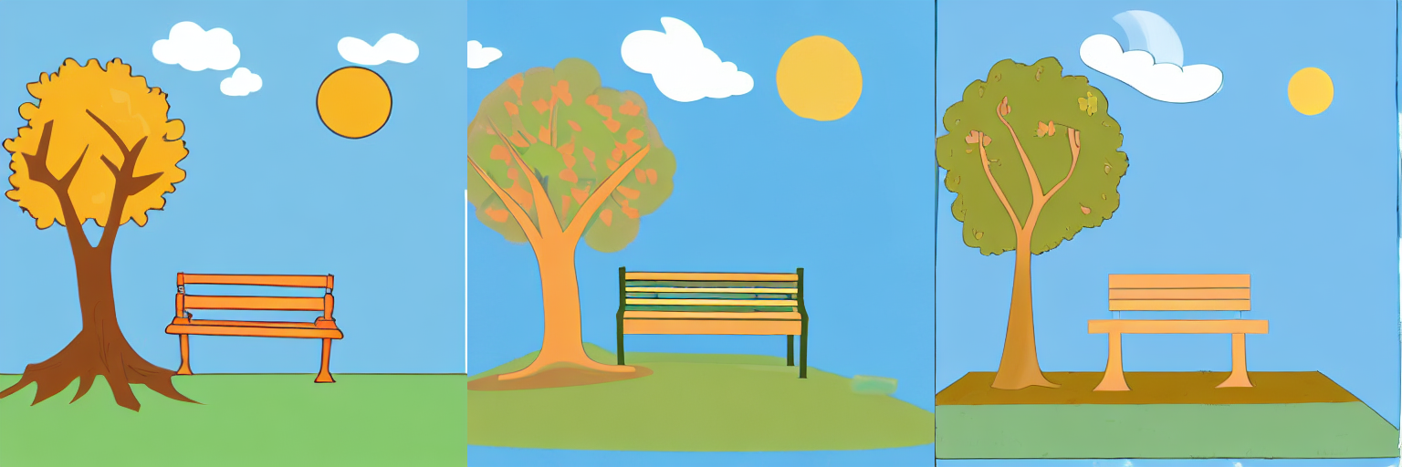 A bench under a tree in a park